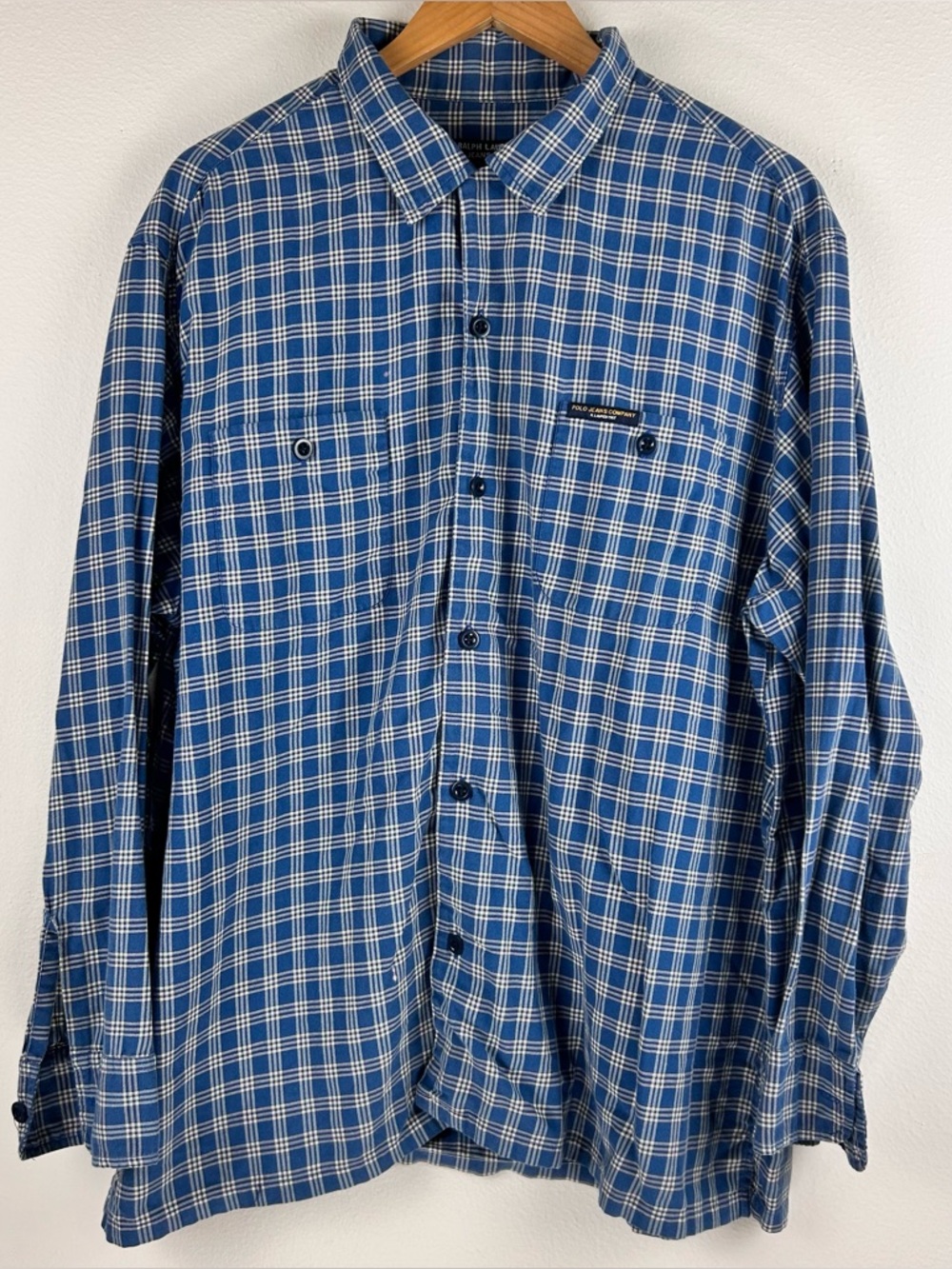 Vtg Ralph Lauren Polo Jeans Company Men’s Casual Button Shirt Size L